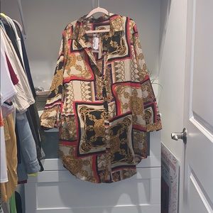 Patterned Button Up dress